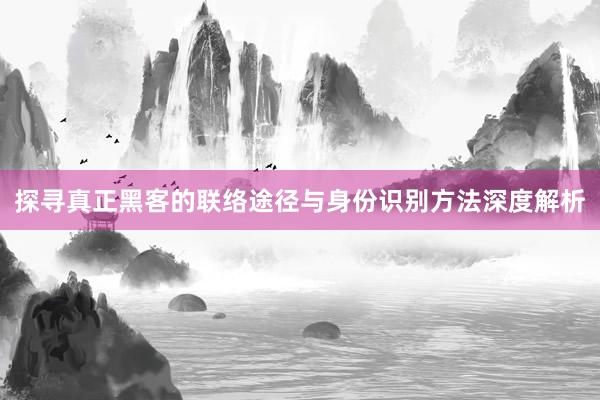 探寻真正黑客的联络途径与身份识别方法深度解析